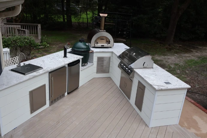 Custom outdoor kitchen for a Charleston residence